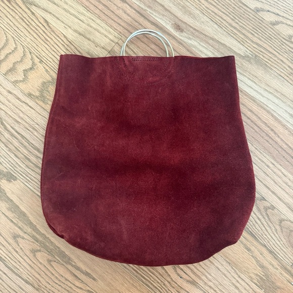 Able Deep Burgundy Red Suede Bag - Picture 3 of 7